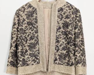 Vintage cream and black floral pattern sweater