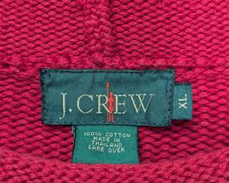 Closeup of the J. Crew women's red cotton roll-neck sweater size XL