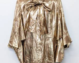Nina Ricci metallic gold floral pattern blouse