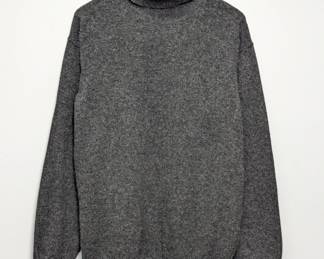 Zara men's dark gray wool blend long-sleeve mock neck pullover sweater, size XL