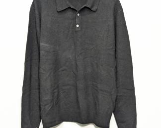 A Dane Lewis men's cashmere black long-sleeve polo sweater size XXL