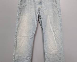 Pair of Levi men's relaxed fit straight leg stonewash blue jeans 