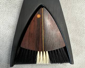 A vintage Mid Century Danish Laurids Lonborg rosewood acrylic crumb fish brush