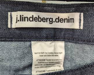 Closeup of pair of J. Lindberg Demin black jeans