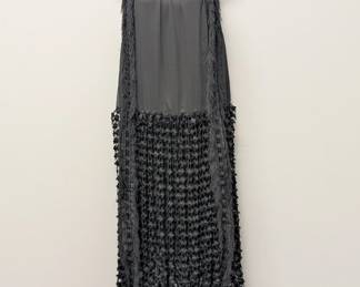 A Chloé drop waist black geometric lace tank dress