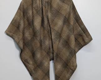 Anne Klein for Robinson & Golluber brown plaid shawl/scarf