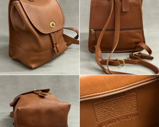 Vintage Coach tan leather day pack backpack purse 9791, authenticated by Entrupy