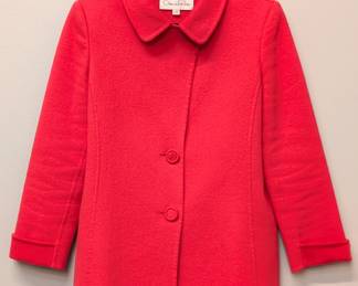 Oscar De La Renta womens red cashmere swing coat