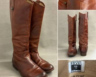 Pair of women's Frye Melissa Button leather riding boots, size 9-1/2 B