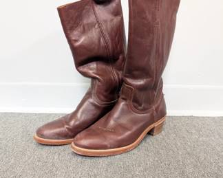 Pair of vintage Frye brown leather Campus cowboy boots size 10-1/2 D