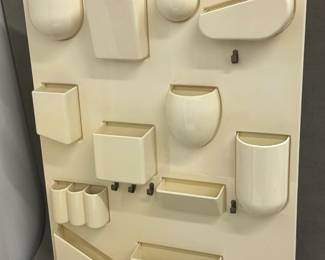 A Dorothee Becker Uten.Silo, a molded plastic storage unit designed by Becker in late 1960s and produced by husband Ingo Maurer's design company.