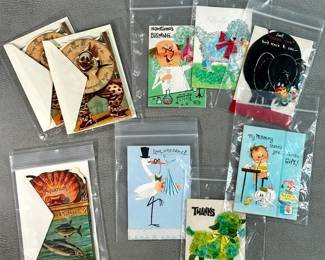 A collection of vintage greeting cards
