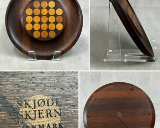More views of the stunning Mid-Century Modern tray made of wenge and oak, designed by Theodor Skjode Knudsen for Skjøde Skjern in Denmark
