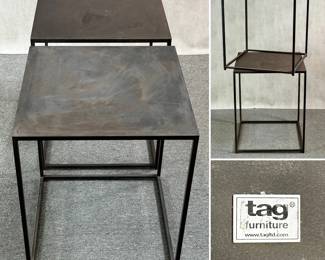 A pair of Tag Furniture iron tables 