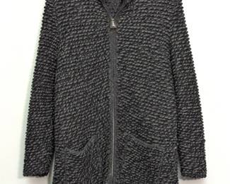 AKRIS women's black woven sweater jacket