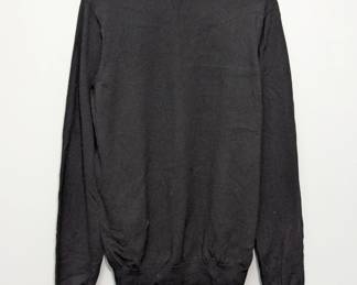 J. Crew men's Italian Merino wool black long-sleeve crew-neck sweater, size XLT