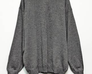 Marconi Le Collezioni men's dark gray wool mock neck pullover sweater