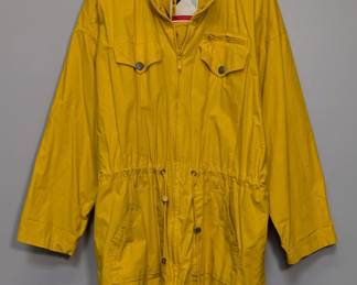 A vintage Lizwear brand yellow ski coat