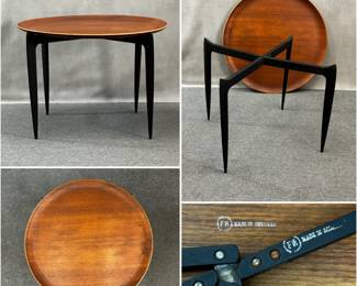 More views of the 1950s H. Engholm & Sven Willumsen teak side table for Fritz Hansen, Denmark, elegant MCM style