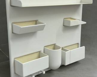 Dorothee Becker-Maurer Wall-All III, the playful molded plastic storage unit designed in late 1960s, precursor to Becker's Uten.Silo unit