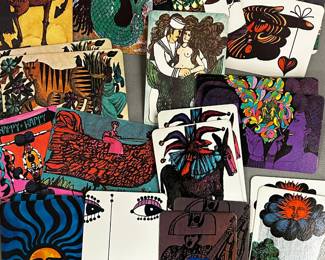 A collection of vintage 1960s-70s era postcards, 5x7 size