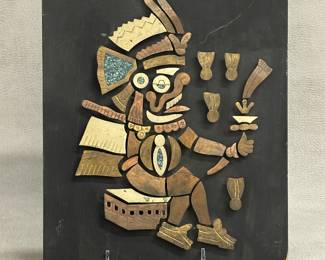 Vintage Los Castillo wall sculpture, 9-1/2" x 12"