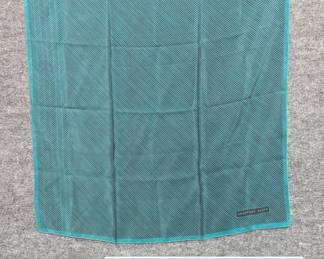 Geoffrey Beene vintage green striped silk scarf