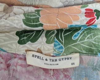 Closeup of Spell & The Gypsy Collective Delilah patchwork maxi kimono