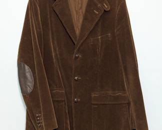 Polo Ralph Lauren vintage brown corduroy blazer, with leather elbow patches and buttons, size XL