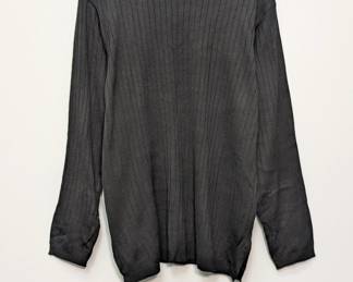 Sag Harbor women's black ribbed crewneck sweater 