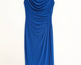 Lauren Ralph Lauren blue cowl neck matte jersey sheath dress size 4