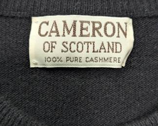 A Cameron of Scotland men's cashmere black long-sleeve crew-neck sweater
