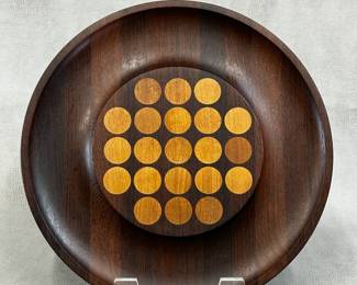 A stunning Mid-Century Modern tray made of wenge and oak, designed by Theodor Skjode Knudsen for Skjøde Skjern in Denmark