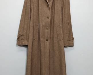 A vintage Italian wool blend brown houndstooth check men's overcoat