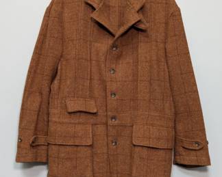 Polo Ralph Lauren warm brown wool Harris Tweed Norfolk jacket