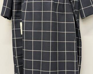Another view of the Geoffrey Beene navy and white "windowpane" check coat and skirt suit