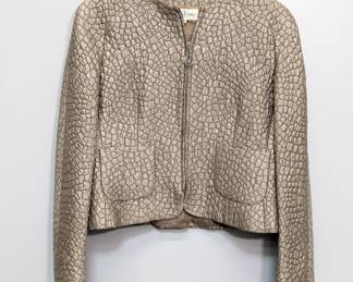 Vintage Valentino quilted croc texture cropped jacket, size 46/12
