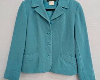 Vintage Harvé Bernard women's robin's egg blue wool blazer