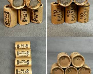 Ten Rolls of 1963 Franklin and 1964 Silver Kennedy Half Dollars