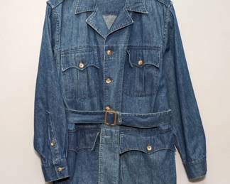 Vintage Willis & Geiger denim safari or field jacket, size 42