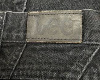 Closeup of vintage Lee black jeans