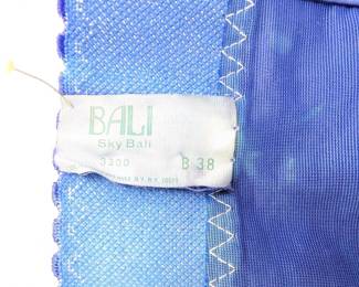 Closeup of Bali Sky Bali blue longline bra size B38