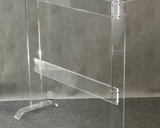 A mid-20th Century Modern Charles Hollis Jones pagoda style Lucite garment valet, approximately 36" wide x  34-1/2" H
