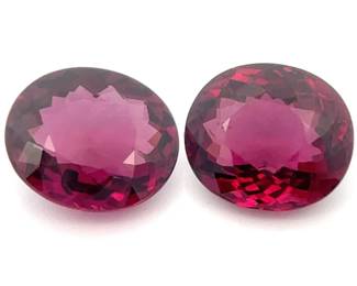 6.94 Carats Natural Rhodolite Garnet Matching Pair (Oval Cuts)