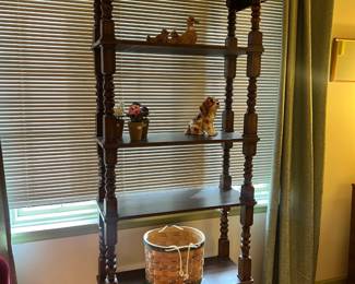 Wooden shelf, various decor