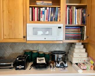 Crock pot, knife sharpener, waffle maker, toaster