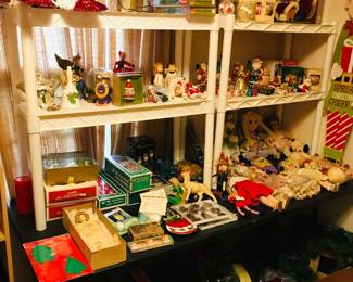 Old Christmas items, old dolls