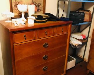 Mid century chest, milk glass