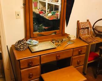 Maple mid-century Vanity