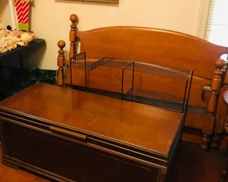 Mahogany cedar chest, mid century bed